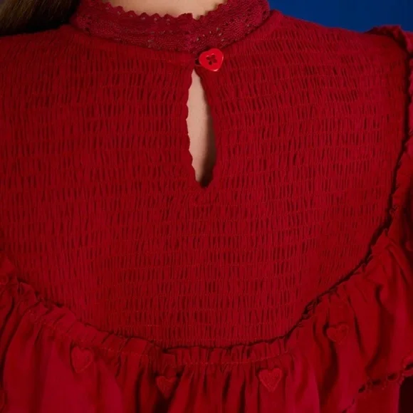 FARM Rio Red Ruffled Blouse - Picture 4 of 12